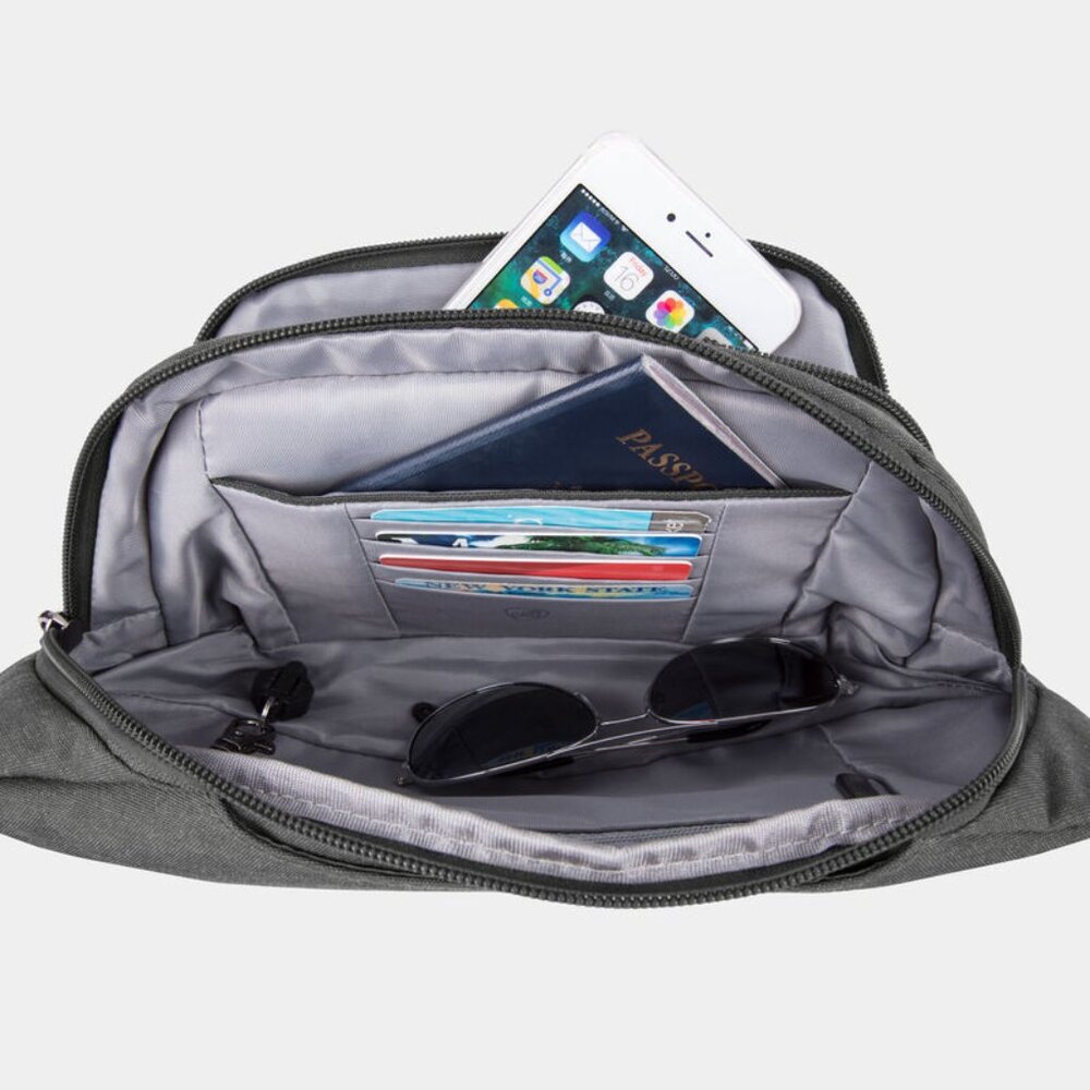 Travelon Anti-Theft Metro Gray Heather Waistpack/NWT - Picture 2 of 16